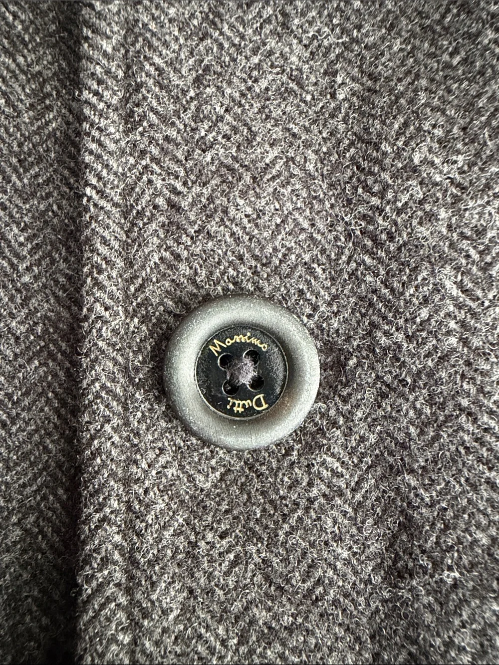 Massimo Dutti Gray Wool-Blend Field Jacket with Suede Trim
